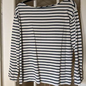 Everlane Navy Striped Heavyweight Tee Shirt Top